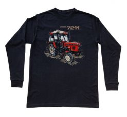 Zetor 7211 — bluzka z długim rękawem (Rozmiar: M (dorosła); Kolor koszulki: czarny; Rodzaj nadruku: Zetor 7211). Czarne bluzki damskie nikiniki, l, bez wzorów, z bawełny, biznesowe, bez kołnierzyka, bez ramiączek. Za 99.00 zł.