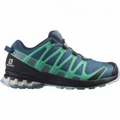 Buty trekkingowe damskie Salomon XA PRO 3D v8 GTX. Niebieskie obuwie trekkingowe damskie Salomon, bez zapięcia. Za 438.00 zł.