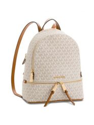 MICHAEL Michael Kors Plecak Rhea Zip 30S7GEZB1B Beżowy. Brązowe plecaki damskie MICHAEL Michael Kors, bez wzorów, ze skóry. Za 989.99 zł.