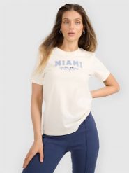 4F T-shirt regular z nadrukiem damski - beżowy XL. Brązowe t-shirty damskie 4F, l, bez wzorów, z bawełny, bez kołnierzyka, bez ramiączek. Za 59.99 zł.