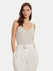 Morgan Top 232-DANIEL Écru Slim Fit. Topy damskie Morgan, m, bez wzorów, z syntetyku, bez kołnierzyka, bez ramiączek. Za 99.99 zł.