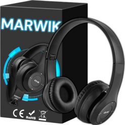 Słuchawki Nauszne Wireless Headphone Składane do biegania BT5 Czarny P47. Czarne słuchawki bezprzewodowe Marwik. Za 46.00 zł.