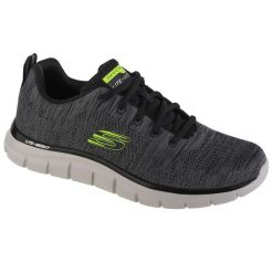 Buty do chodzenia Męskie Skechers Track - Front Runner. Szare buty sportowe męskie Skechers, bez wzorów, z gumy, bez zapięcia, trekkingowe. Za 269.99 zł.