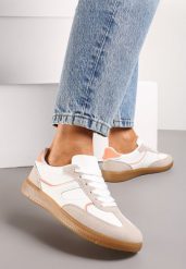 Ciemnobeżowe Sneakersy z Krótką Cholewka z Przeszyciami Wilnlow. Brązowe obuwie sportowe damskie Born2be, bez wzorów, bez zapięcia. Za 74.99 zł.