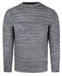 Męski Sweter Dziergany (Knit) - Brave Soul - Melanż Stalowy. Szare swetry męskie Brave Soul, m, bez wzorów, dziergany, bez kołnierzyka, bez ramiączek. Za 119.00 zł.