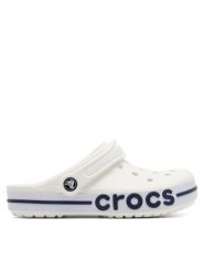 Crocs Klapki BAYABAND CLOG 205089-126 Biały. Białe klapki damskie Crocs, bez wzorów, z materiału, bez obcasa, bez zapięcia. Za 229.99 zł.