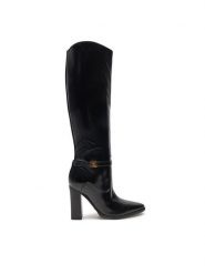 Guess Kozaki Lendy2 FLFLDY ELE11 Czarny. Czarne kozaki damskie Guess, z aplikacjami, ze skóry, bez obcasa, na słupku, bez zapięcia. Za 894.00 zł.