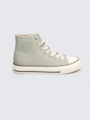 Trampki damskie wysokie pistacjowe RR274643 300. Zielone trampki i tenisówki damskie BIG STAR, bez wzorów, z materiału, przed kolano, bez zapięcia. W wyprzedaży za 69.99 zł.