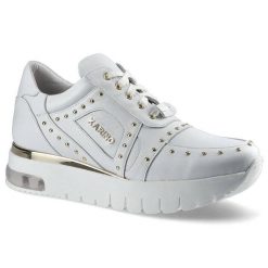 Białe Sneakersy Karino Damskie Skórzane Półbuty. Białe półbuty damskie Karino, bez wzorów, ze skóry, casualowe, bez obcasa, na platformie, bez zapięcia. Za 275.00 zł.