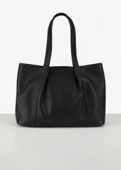Torba typu shopper ze skóry. Czarne shopperki damskie bonprix, bez wzorów, ze skóry, bez dodatków. Za 239.99 zł.