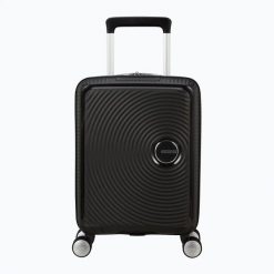 Walizka podróżna American Tourister Soundbox Mini 47 22. Czarne walizki damskie American Tourister, bez wzorów, z materiału. Za 399.99 zł.