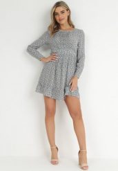 Biało-Czarna Sukienka Evithophis. Białe sukienki damskie Born2be, l, bez wzorów, eleganckie, bez kołnierzyka, bez ramiączek, mini, rozkloszowane. Za 109.99 zł.