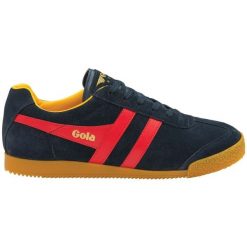 Sneakersy Gola Harrier. Czerwone buty sportowe męskie Gola, bez wzorów, z materiału, bez zapięcia. Za 476.00 zł.