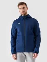 4F Kurtka softshell wiatroodporna membrana 5 000 męska - granatowa L. Niebieskie kurtki męskie 4F, l, bez wzorów, z dzianiny, z kapturem, wspinaczkowe, windstopper. Za 299.99 zł.