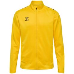 Bluza dresowa zapinana na zamek błyskawiczny Hummel Core XK. Żółte bluzy damskie Hummel, bez wzorów, z dresówki, sportowe, bez ramiączek, bez kaptura. W wyprzedaży za 197.00 zł.