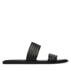 Klapki Gant. Czarne klapki damskie GANT, bez wzorów, bez obcasa, bez zapięcia. Za 589.99 zł.