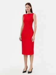 Calvin Klein Sukienka koktajlowa K20K208140 Czerwony Slim Fit. Czerwone sukienki damskie Calvin Klein, bez wzorów, z syntetyku, wizytowe, bez kołnierzyka, bez ramiączek. Za 449.99 zł.