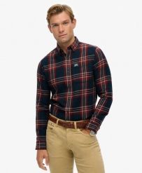 Superdry Koszula Lumberjack z długim rękawem z bawełny - Michigan Check Navy. Niebieskie koszule damskie Superdry, l, z aplikacjami, z bawełny, klasyczne, bez kołnierzyka, bez ramiączek. Za 374.70 zł.