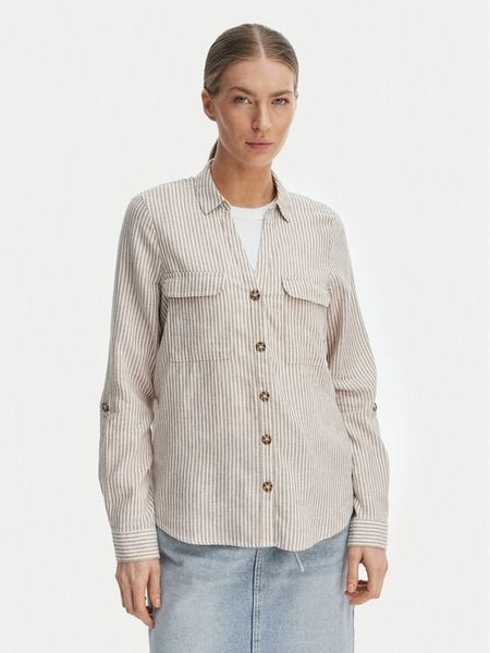 Vero Moda Koszula Linn 10308407 Biały Regular Fit. Białe koszule damskie Vero Moda, xs, bez wzorów, ze lnu, bez kołnierzyka, bez ramiączek. Za 153.99 zł.
