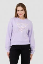 GUESS Lawendowa bluza Icon. Fioletowe bluzy damskie Guess, s, z aplikacjami, bez ramiączek, bez kaptura. W wyprzedaży za 331.99 zł.