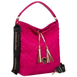 Shopperka różowa Peterson [DH] PTN 17001. Czerwone shopperki damskie Peterson, z aplikacjami, ze skóry ekologicznej, duże, bez dodatków. Za 234.00 zł.