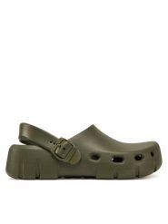 Birkenstock Klapki Birki-Flow EVA 1028741 Khaki. Brązowe klapki damskie Birkenstock, bez wzorów, z tworzywa sztucznego, bez obcasa, bez zapięcia. Za 349.99 zł.