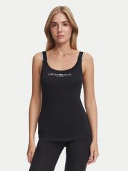 Emporio Armani Underwear Top EW004627 AF27298 UC001 Czarny Slim Fit. Czarne topy damskie Emporio Armani Underwear, s, bez wzorów, z bawełny, bez kołnierzyka, bez ramiączek. Za 219.99 zł.