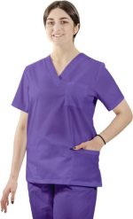Visent BLUZA MEDYCZNA DAMSKA BLUZA LEKARSKA fioletowy XXXXL. Fioletowe bluzy damskie Visent, bez wzorów, bez ramiączek, bez kaptura. Za 59.99 zł.