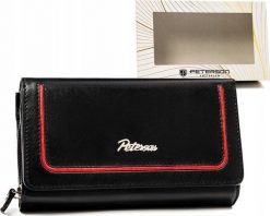 Peterson Duży, skórzany portfel damski na zatrzask i suwak - NoSize. Portfele damskie Peterson. Za 180.18 zł.