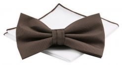ZESTAW - Mucha z Poszetką Chattier - Brąz. Krawaty i muchy Chattier, bez wzorów, eleganckie. Za 59.00 zł.