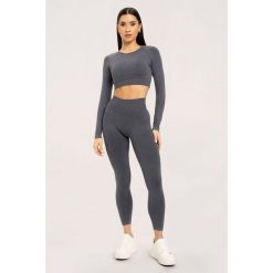 Legginsy fitness damskie Gym Glamour sprane. Szare legginsy damskie GYM GLAMOUR, bez wzorów. Za 159.99 zł.