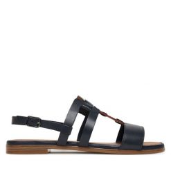 Sandały Lasocki. Niebieskie sandały damskie Lasocki, bez wzorów, bez obcasa, na płaskiej podeszwie, bez zapięcia. Za 119.99 zł.