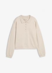 Bluza z czystej bawełny organicznej. Szare bluzy damskie bonprix, bez wzorów, z bawełny, bez ramiączek, bez kaptura. Za 84.99 zł.