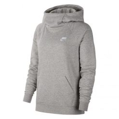 Damska Bluza Z Kapturem Essentials Funnel Neck. Szare bluzy damskie Nike, m, bez wzorów, bez ramiączek, z kapturem. Za 222.99 zł.