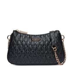 Torebka Guess. Czarne listonoszki damskie Guess, z aplikacjami, bez dodatków. Za 299.99 zł.