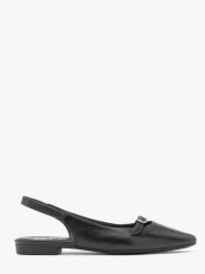 Czarne baleriny slingback ZOE. Czarne balerinki damskie Ryłko, bez wzorów, z gumy, bez obcasa, na płaskiej podeszwie, bez zapięcia. Za 329.99 zł.