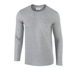 Koszulka Z Długim Rękawem Unisex Softstyle Dla Dorosłych. Szare bluzki damskie GILDAN, m, bez wzorów, sportowe, bez kołnierzyka, bez ramiączek. Za 46.99 zł.