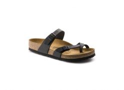 Klapki damskie Birkenstock 071791. Czarne klapki damskie Birkenstock, na lato, bez wzorów, z materiału, eleganckie, bez obcasa, bez zapięcia. Za 683.00 zł.