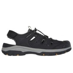 Sandały Skechers Menard M 205113 Blk czarne. Czarne sandały męskie bez wzorów, z syntetyku, bez zapięcia. Za 531.42 zł.