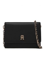 Tommy Hilfiger Torebka Th Icon Card Holder W/Chain AW0AW18248 Czarny. Czarne torebki do ręki damskie Tommy Hilfiger, bez wzorów, ze skóry, bez dodatków. Za 289.99 zł.
