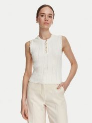 Guess Bluzka W6YR24 Z0970 Biały Regular Fit. Białe bluzki damskie Guess, xl, z aplikacjami, z syntetyku, bez kołnierzyka, bez ramiączek. Za 344.99 zł.