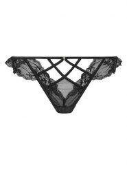 Hunkemöller Stringi Amari 301043 Czarny. Czarne majtki damskie Hunkemöller, z syntetyku. Za 69.99 zł.
