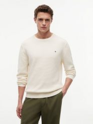 Tommy Hilfiger sweter z dzianiny Mężczyźni Bawełna (100%) beżowy, L. Brązowe swetry męskie Tommy Hilfiger, l, bez wzorów, z bawełny, bez kołnierzyka, bez ramiączek. Za 529.95 zł.