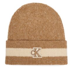 Czapka Calvin Klein. Brązowe czapki damskie Calvin Klein, na zimę, bez wzorów. Za 209.99 zł.