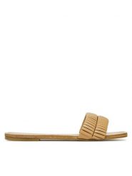 DeeZee Klapki E4366-6 Beżowy. Brązowe klapki damskie DeeZee, bez wzorów, z materiału, bez obcasa, bez zapięcia. Za 109.99 zł.
