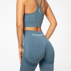 Legginsy bezszwowe Carpatree Allure niebieski melanż. Niebieskie legginsy damskie Carpatree, bez wzorów, z elastanu. W wyprzedaży za 129.99 zł.