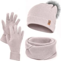 HEYO Zimowy zestaw damski czapka komin rękawiczki HZ0003 Heyo uniwersalny. Czapki damskie HEYO, na zimę, bez wzorów. Za 49.95 zł.