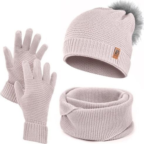 HEYO Zimowy zestaw damski czapka komin rękawiczki HZ0003 Heyo uniwersalny. Czapki damskie HEYO, na zimę, bez wzorów. Za 49.95 zł.