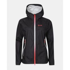 Damska kurtka typu hardshell Kilpi HURRICANE-W. Czarne kurtki sportowe damskie Kilpi, bez wzorów, z hardshellu, bez ramiączek, bez kaptura, do biegania. Za 835.17 zł.