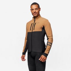 Kurtka zimowa rowerowa szosowa Van Rysel EDR Endurance. Brązowe kurtki męskie VAN RYSEL, na zimę, s, bez wzorów, z materiału, bez kaptura, rowerowe. Za 359.99 zł.